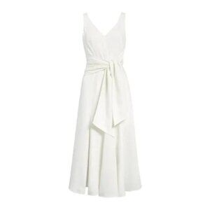 Cinq a Sept NWOT Stasia Tie Waist Midi Slit Dress 8